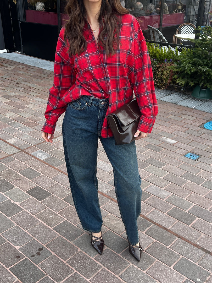 Red Tartan Cotton Shirt