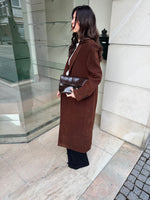 Load image into Gallery viewer, Long Faux Suede Trench Coat