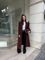 Load image into Gallery viewer, Long Faux Suede Trench Coat