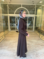 Load image into Gallery viewer, Tailored Scarf Detail Dress – Brown