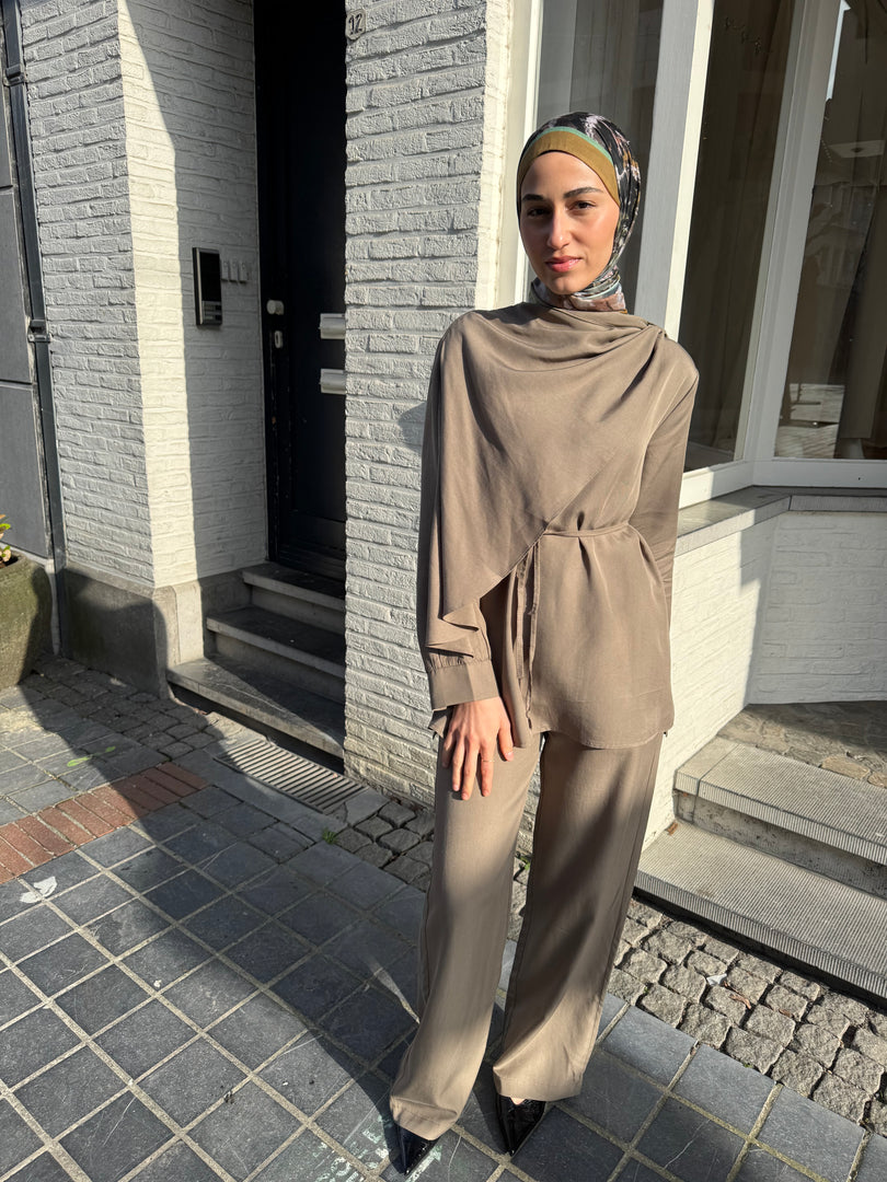 Draped Detail Set – Khaki Green