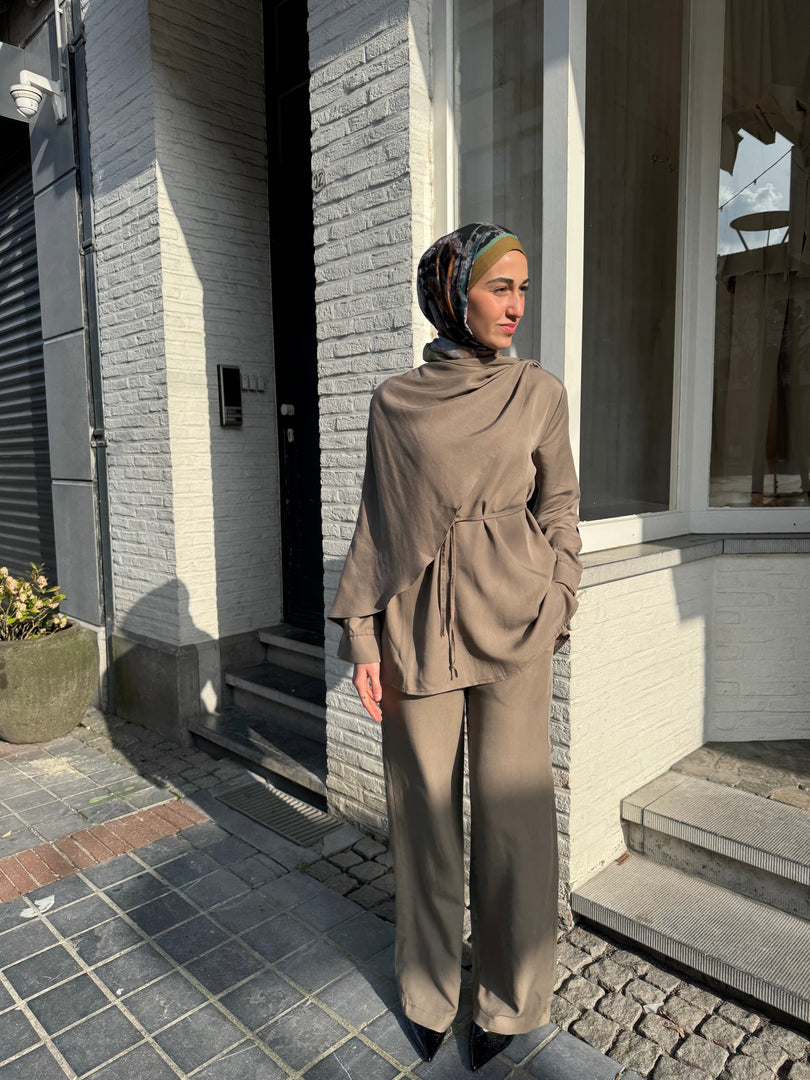 Draped Detail Set – Khaki Green