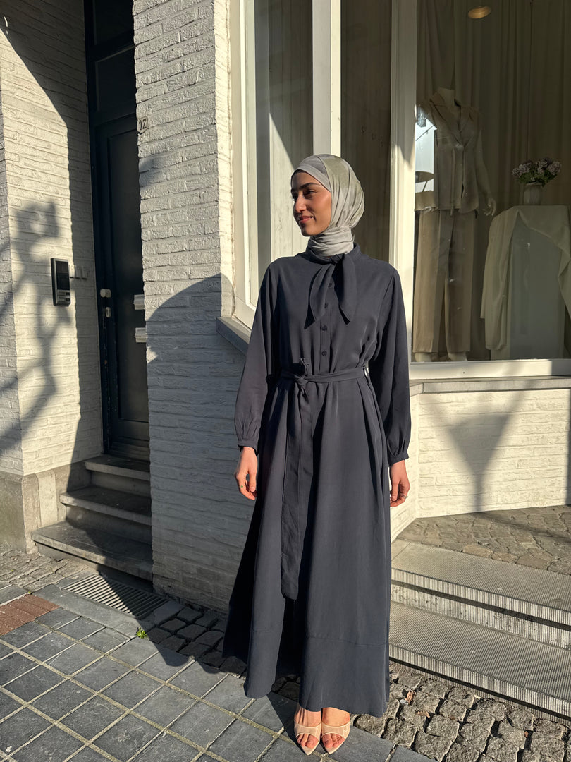 Scarf Detail Tie Waist Dress