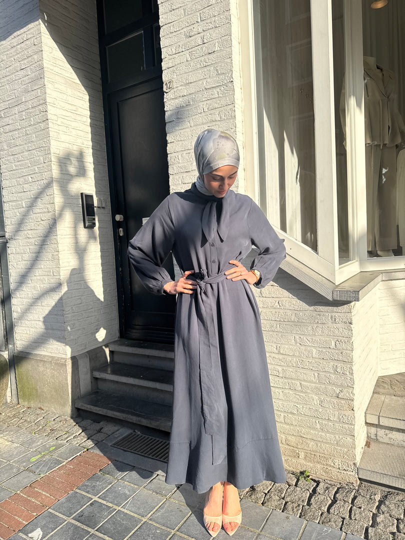 Scarf Detail Tie Waist Dress