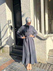 Scarf Detail Tie Waist Dress