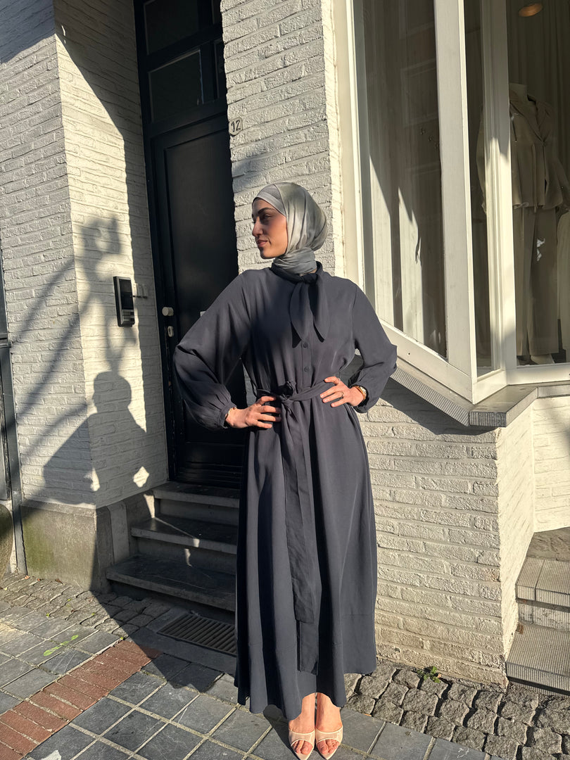 Scarf Detail Tie Waist Dress