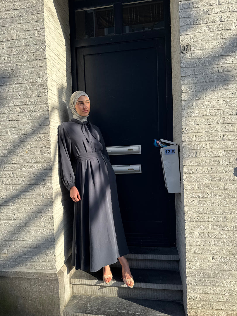 Scarf Detail Tie Waist Dress