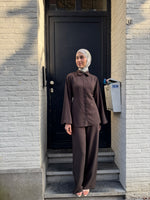 Load image into Gallery viewer, Belted Wide Sleeve Set – Brown