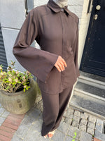 Load image into Gallery viewer, Belted Wide Sleeve Set – Brown