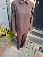 Load image into Gallery viewer, Belted Wide Sleeve Set – Brown