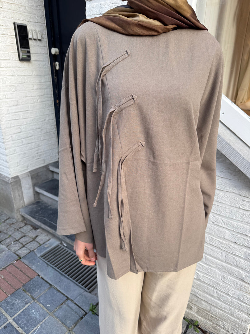 Tie Detail Tunic – Khaki