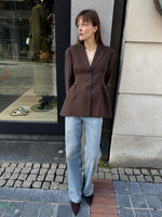 Load image into Gallery viewer, Tailored Blazer – Brown