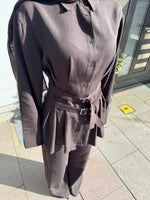 Load image into Gallery viewer, Brown Belted Tailored Set