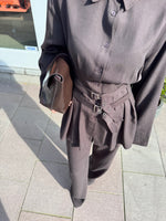 Load image into Gallery viewer, Brown Belted Tailored Set