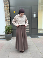Load image into Gallery viewer, Elastic Waist Linen Maxi Skirt