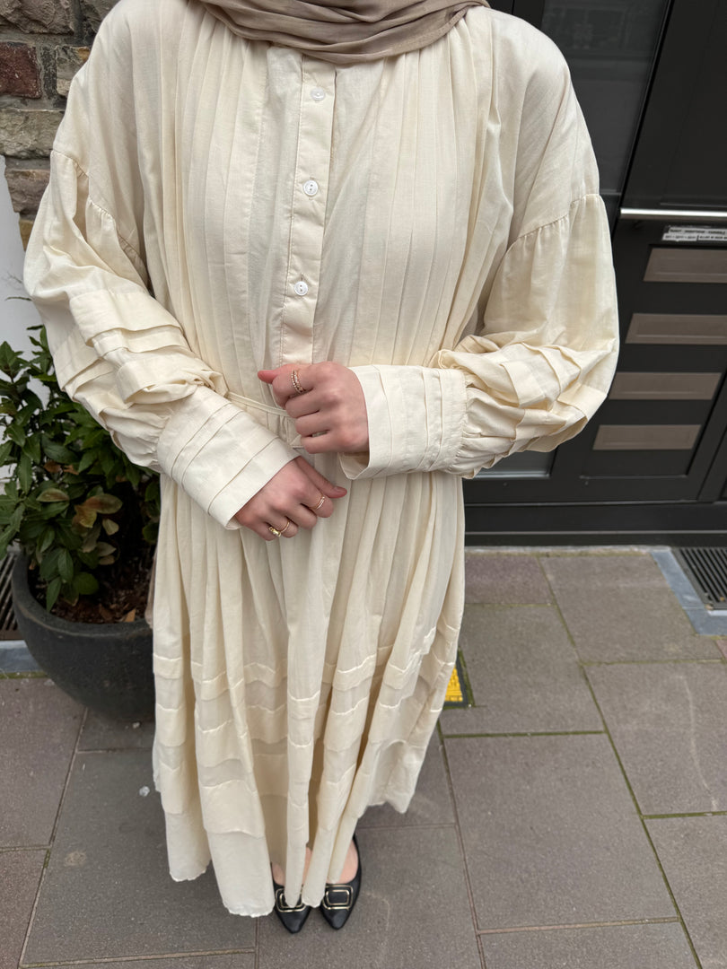 Layered Cotton Maxi Dress – Cream