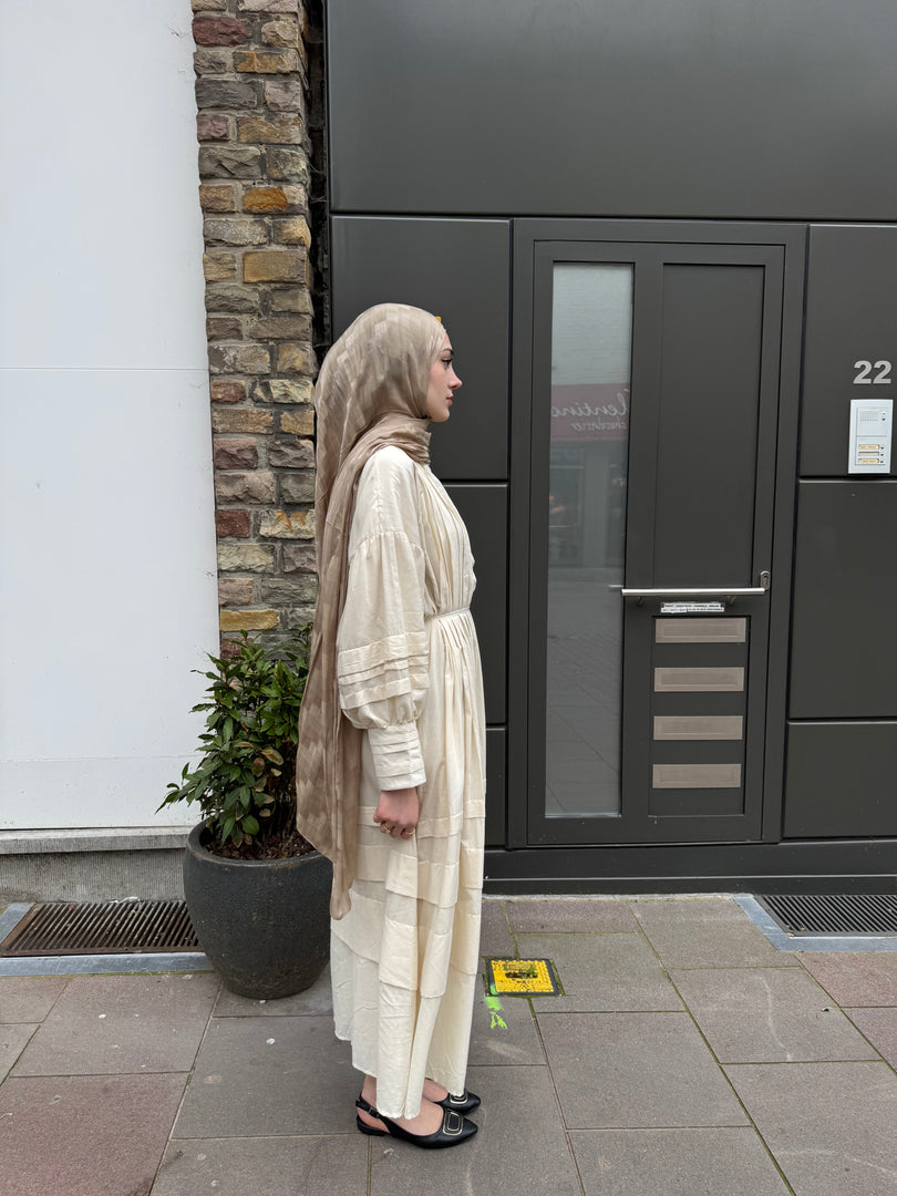 Layered Cotton Maxi Dress – Cream