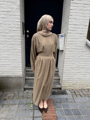 Waist Detail Linen Maxi Dress – Taupe