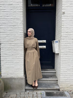 Load image into Gallery viewer, Waist Detail Linen Maxi Dress – Taupe