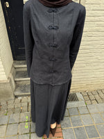 Load image into Gallery viewer, Mandarin Collar Blazer &amp; Maxi Skirt Set