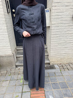 Load image into Gallery viewer, Mandarin Collar Blazer &amp; Maxi Skirt Set