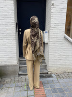 Load image into Gallery viewer, Tailored Viscose Shirt &amp; Wide Leg Trouser Set – Sand
