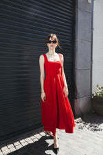 Load image into Gallery viewer, True Red Elegance Midi Dress