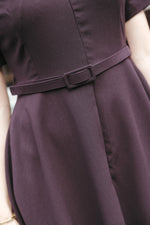 Load image into Gallery viewer, Belted A-Line Midi Dress – Plum