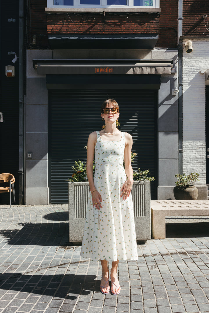 Lemon Blossom Midi Dress