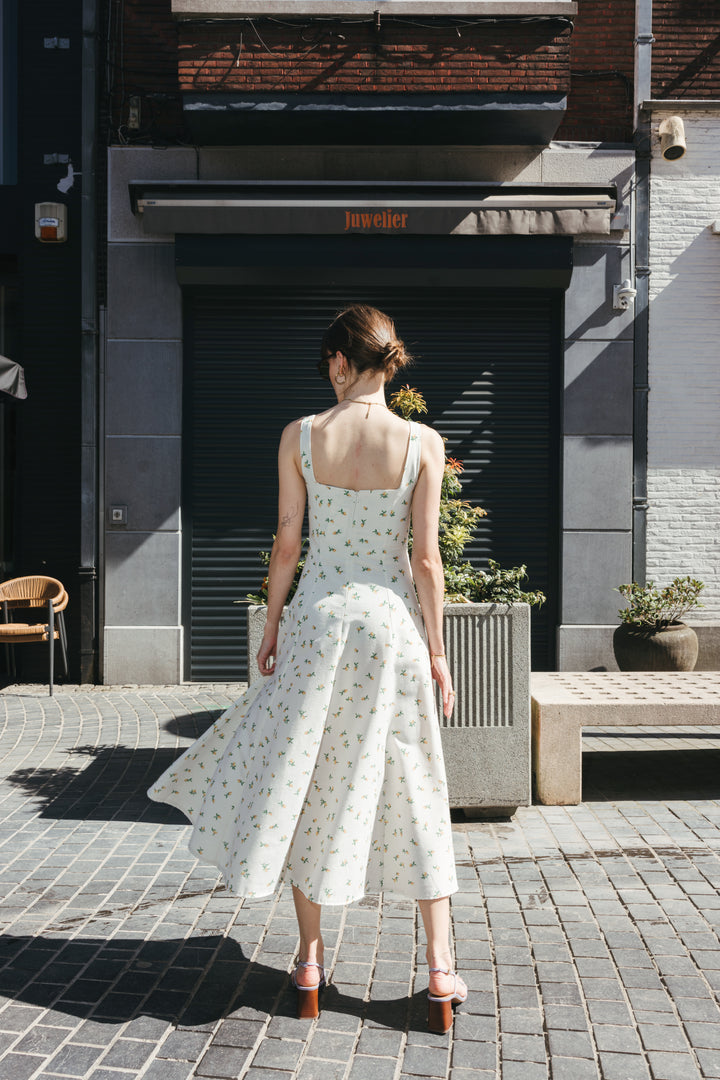 Lemon Blossom Midi Dress