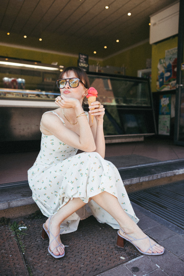 Lemon Blossom Midi Dress