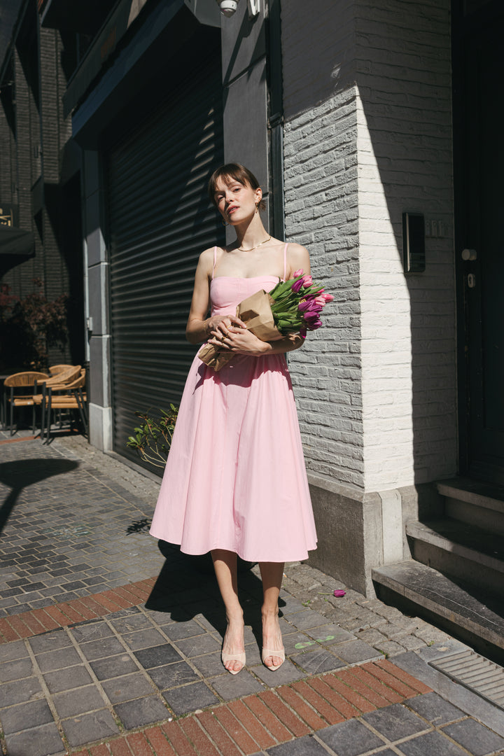 Soft Pink Midi Dress