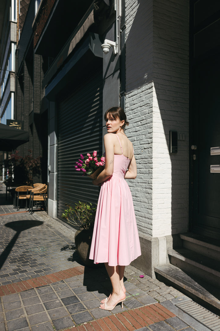 Soft Pink Midi Dress