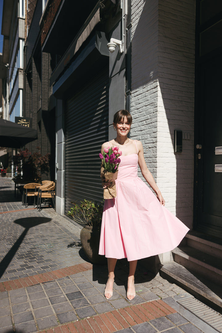 Soft Pink Midi Dress