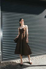 Load image into Gallery viewer, Chocolate Strappy Midi Dress