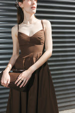 Load image into Gallery viewer, Chocolate Strappy Midi Dress