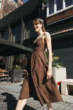 Load image into Gallery viewer, Chocolate Strappy Midi Dress