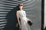 Load image into Gallery viewer, Beige Tailored Midi Dress