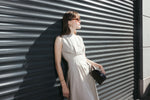 Load image into Gallery viewer, Beige Tailored Midi Dress