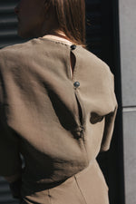 Load image into Gallery viewer, Khaki Draped Midi Dress