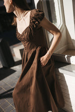 Load image into Gallery viewer, Cocoa Muse Cotton Midi Dress
