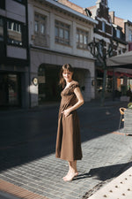 Load image into Gallery viewer, Cocoa Muse Cotton Midi Dress