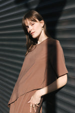 Load image into Gallery viewer, Cocoa Asymmetric Blouse