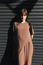 Load image into Gallery viewer, Cocoa Asymmetric Blouse