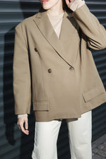 Load image into Gallery viewer, Oversized Boyfriend Blazer - Beige