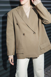 Oversized Boyfriend Blazer - Beige