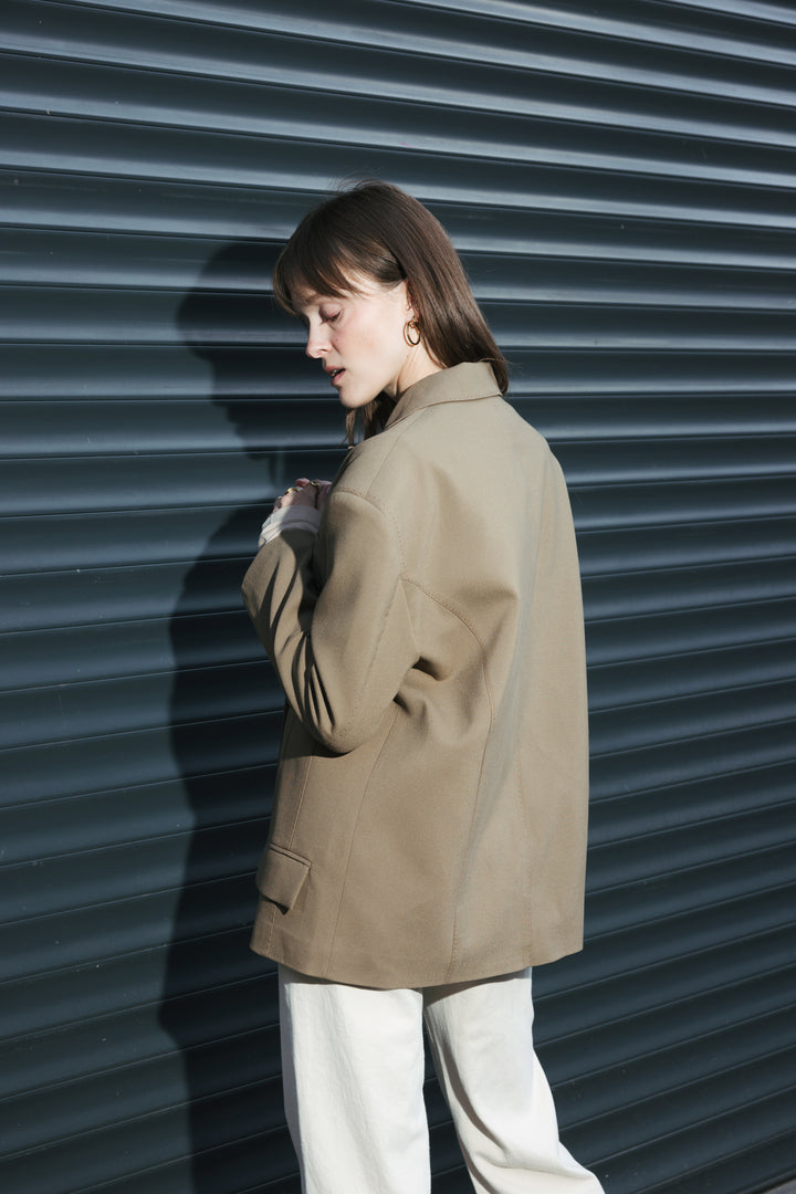 Oversized Boyfriend Blazer - Beige