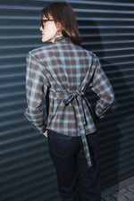 Load image into Gallery viewer, Plaid Tie-Back Shirt