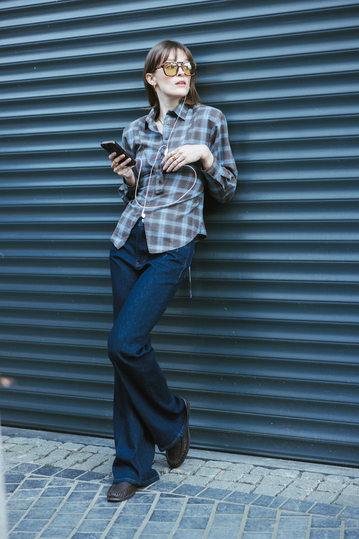 Plaid Tie-Back Shirt