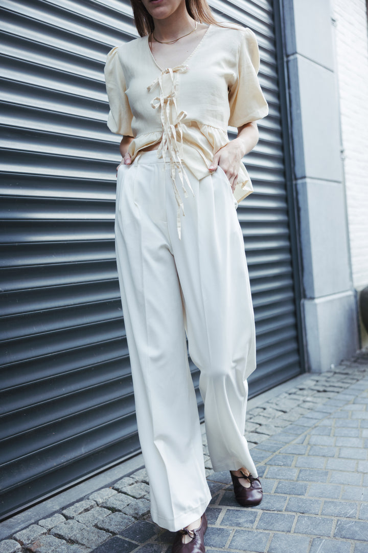 Ecru Summer Flow Trousers